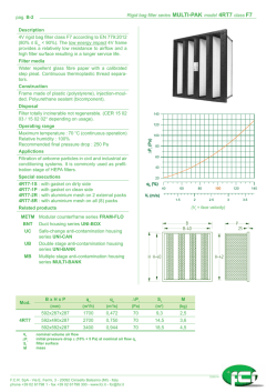 pag. B-2 Rigid bag filter series MULTI-PAK model 4RT7