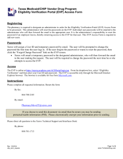 Eligibility Verification Portal (EVP) Access Form (PDF)