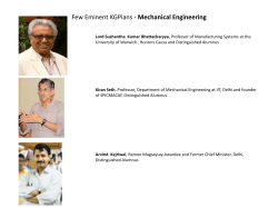 Few Eminent KGPians - Mechanical Engineering