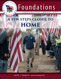 A few steps closer to - Homes for Our Troops