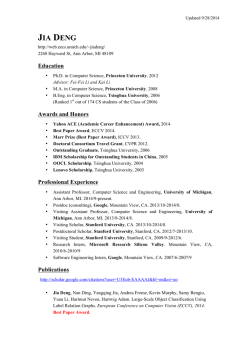 JIA DENG - Electrical Engineering and Computer Science