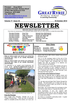 newsletter 2014-10-16 - Great Ryrie Primary School