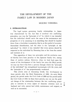 THE DEVELOPMENT OF THE FAMILY LAW IN MODERN JAPAN