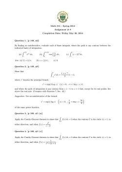 Math 311 - Spring 2014 Assignment # 8 Completion Date: Friday