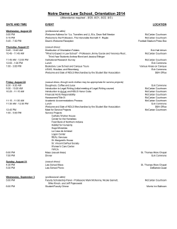 Orientation Schedule - University of Notre Dame
