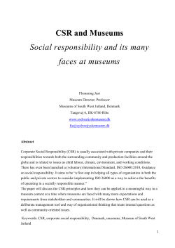 CSR and Museums Social responsibility and its many faces at