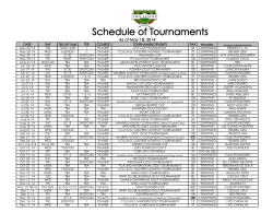 TOURNAMENT SCHEDULE as of 05.18.14
