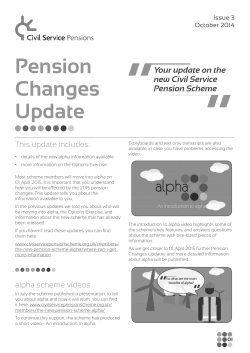 Pension Changes Update - Civil Service Pensions