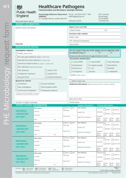 H1: Healthcare pathogens request form