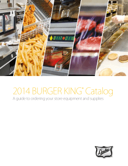 Equipment Order Guide - Duke Burger King