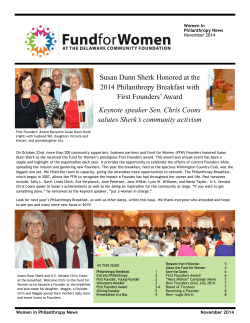 Susan Dunn Sherk Honored at the 2014 Philanthropy Breakfast with