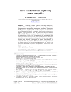 Power transfer between neighboring planar waveguides