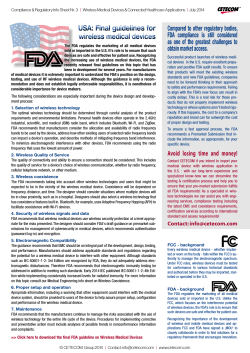 FDA final guidelines for wireless medical devices
