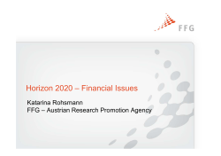 Horizon 2020 – Financial Issues