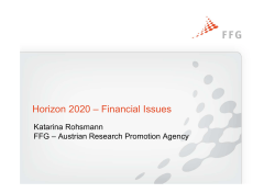 Horizon 2020 &ndash; Financial Issues