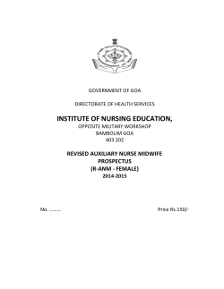 institute of nursing education - Directorate of Health Services, Govt