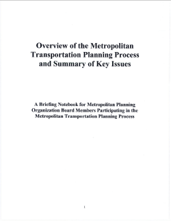 Overview of the Metropolitan Transportation