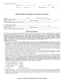 FHS STUDENT PARKING CONTRACT 2014-2015