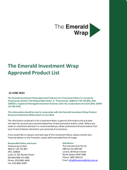 The Emerald Investment Wrap Approved Product List