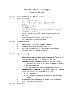 I Did the Time Advocacy Meeting Agenda September 24, 2014