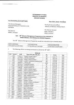 GOVERNMENT OF INDIA MINISTRY OF RAILWAYS (RAtLWAY