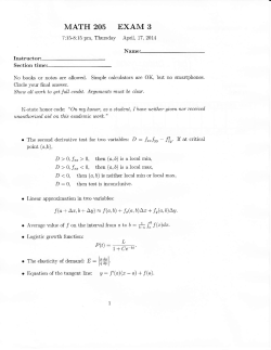 Solutions Midterm 3 Spring 2014