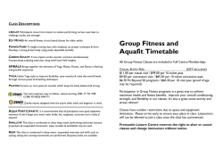 Group Fitness and Aquafit Timetable