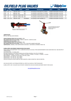 OILFIELD PLUG VALVES