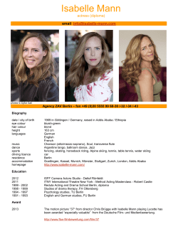 Isabelle Mann CV English