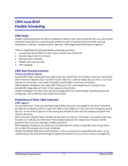 CWA Issue Brief Flexible Scheduling