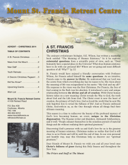 Christmas Newsletter 2014 - Mount St. Francis Retreat Centre