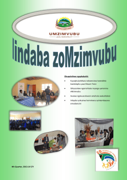 News 2014 4th Quarter - Umzimvubu Local Municipality