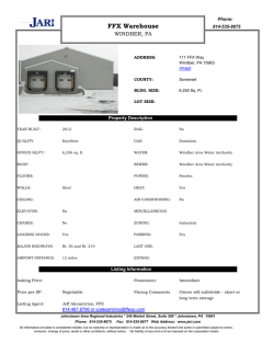 FFX Warehouse - Johnstown Area Regional Industries