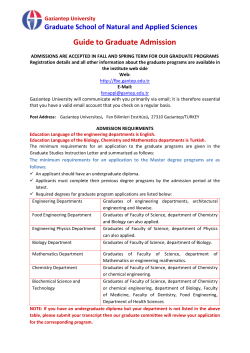 Guide to Graduate Admission