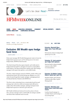 Exclusive: BK Wealth eyes hedge fund hires