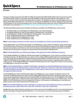 HP InfiniBand Options for HP BladeSystems c-Class