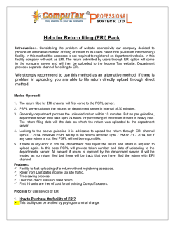 Help for Return filing (ERI) Pack