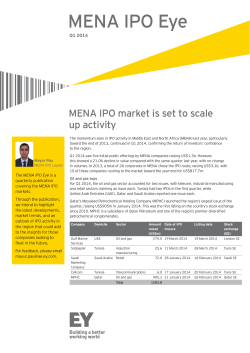 MENA IPO Eye: Q1 2014