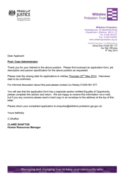 Download Job Pack - Wiltshire Probation Trust