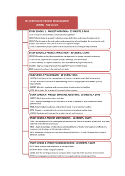 FET CERTIFICATE: PROJECT MANAGEMENT (50080)