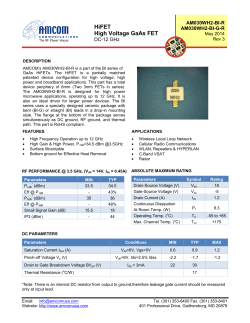 HiFET High Voltage GaAs FET - AMCOM Communications, Inc.