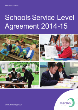 Schools Service Level Agreement 2014/15