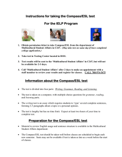 Instructions for taking the Compass/ESL test