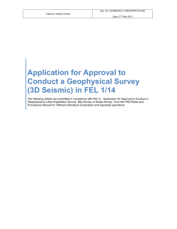 Application for Approval to Conduct a Geophysical Survey (3D