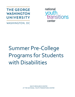 Summer Pre-College Programs for Students with Disabilities
