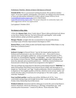 Preliminary Timeline: History of Queer Club Spaces in Newark