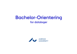 Bachelor-Orientering - Department of Computer Science