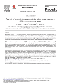 Analysis of Parabolic Trough Concentrator Mirror - eLib