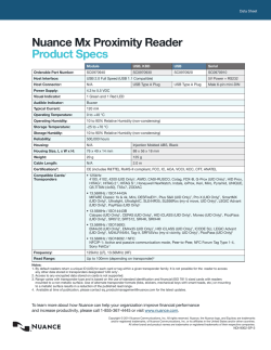 Nuance Mx Proximity Reader Product Specs