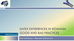 Romanian experiences - 3rd DATEX II User Forum